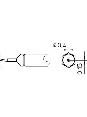 Weller - NT 1SC - Soldering tip Chisel-shaped, narrow 0.4 mm, NT 1SC, Weller