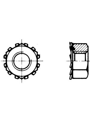 Bossard - 136403 - Serrated Lock Nut with M-thread M3, 136403, Bossard