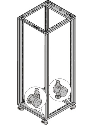 Pentair Schroff - 27230-068 - 19'' Cabinet, Castor Set 80 x 60 x 60 mm, 27230-068, Pentair Schroff