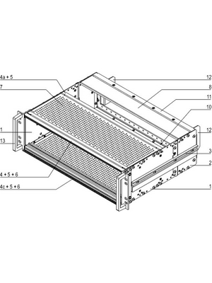 Pentair Schroff - 21500-047 - 19'' Subrack 3 HE/84 TE, 21500-047, Pentair Schroff