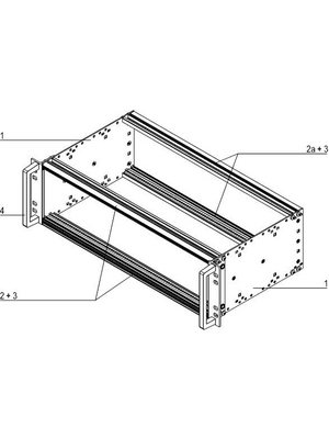 Pentair Schroff - 21500-077 - 19'' Subrack 3 HE/84 TE, 21500-077, Pentair Schroff