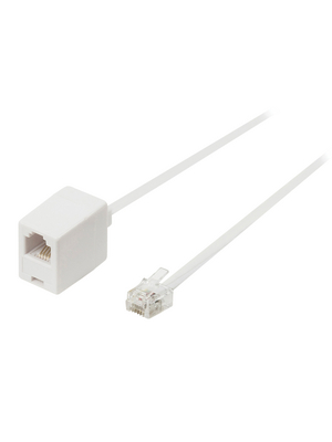 Valueline - VLTP90205W100 - Telecom Cable 10.0 m white, VLTP90205W100, Valueline