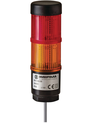 Werma - 693 020 55 - Signalling column Kompakt 36, red / yellow, 24 VDC, 693 020 55, Werma