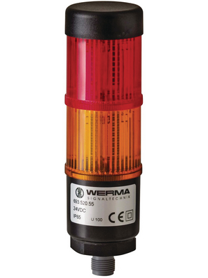 Werma - 693 520 55 - Signalling column Kompakt 36, red / yellow, 24 VDC, 693 520 55, Werma