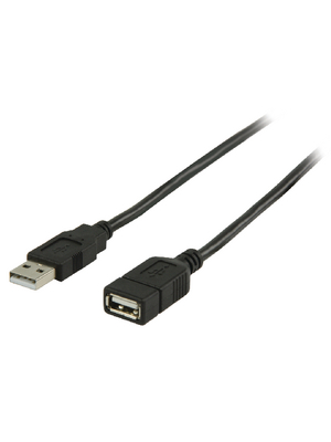 Valueline - VLCP60010B10 - USB 2.0 Extension Cable A Male - A Female 1.00 m black, VLCP60010B10, Valueline