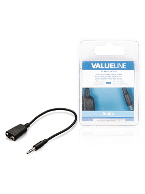 Valueline - VLAB22100B02 - Audio cable 0.20 m black, VLAB22100B02, Valueline