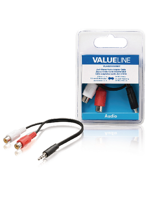 Valueline - VLAB22250B02 - Audio cable 0.20 m black, VLAB22250B02, Valueline