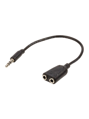 Valueline - VLAP22100B02 - Stereo Audio Cable 0.20 m black, VLAP22100B02, Valueline