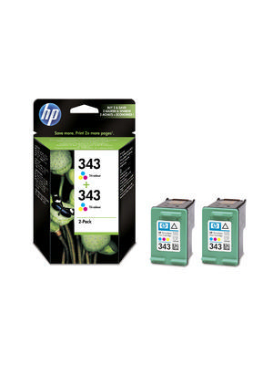 Hewlett Packard (DAT) - CB332EE - Ink twinpack 343 multicoloured, CB332EE, Hewlett Packard (DAT)