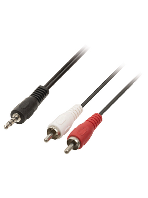 Valueline - VLAP22200B05 - Stereo Audio Cable 0.50 m black, VLAP22200B05, Valueline