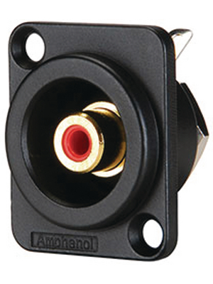 Amphenol - ACJB-RED - RCA Panel-mount socket black, ACJB-RED, Amphenol