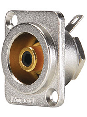 Amphenol - ACJD-BLK - RCA Panel-mount socket nickel-plated, ACJD-BLK, Amphenol