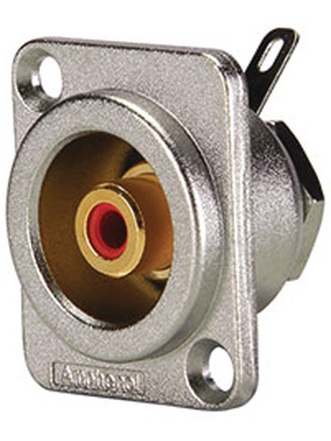 Amphenol - ACJD-RED - RCA Panel-mount socket nickel-plated, ACJD-RED, Amphenol