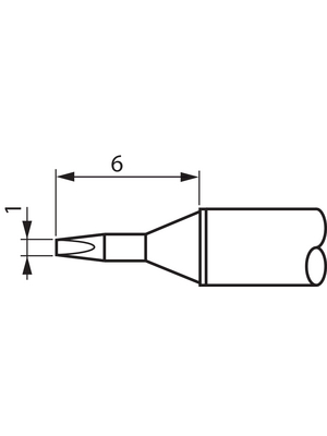 Metcal - STTC-125P - Soldering tip Chisel / cone 30 1.0 mm 390 C, STTC-125P, Metcal