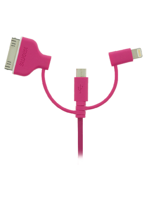 Sweex Europe BV - SMCA0331-09 - 3-in-1 Sync and Charge Cable 1.00 m pink, SMCA0331-09, Sweex Europe BV