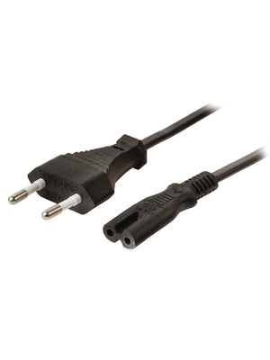 Valueline - VLEB11040B20 - Euro Power Cable Euro Male IEC-320-C7 2.00 m, VLEB11040B20, Valueline