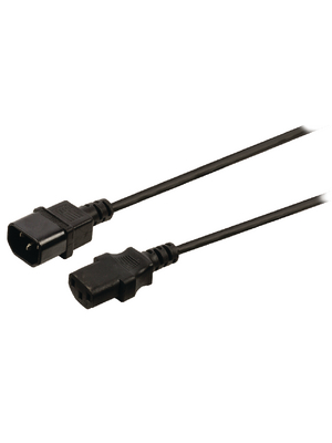 Valueline - VLEP10500B20 - Power Cable IEC-320-C14 IEC-320-C13 2.00 m, VLEP10500B20, Valueline