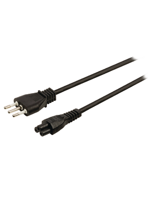 Valueline - VLEP11320B20 - Power Cable Italy Male IEC-320-C5 2.00 m, VLEP11320B20, Valueline