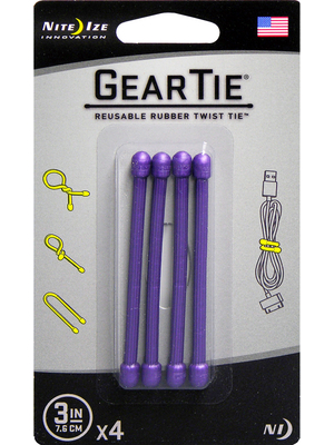 Nite Ize - GEAR TIE 3-PURPLE - Gear Tie 3" Purple, GEAR TIE 3-PURPLE, Nite Ize