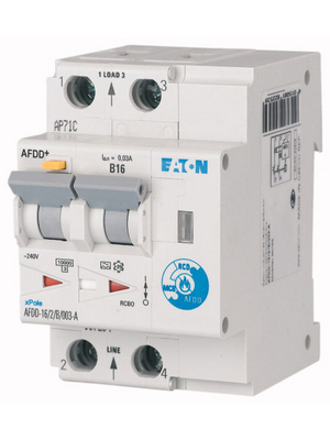 Eaton - AFDD-16/2/B/003-A - Arc fault detection device 16 A 30 mA 2 170...264 VAC, AFDD-16/2/B/003-A, Eaton