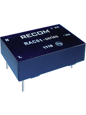 Recom - RAC01-05SC - Switching power supply 1 W 1 output, RAC01-05SC, Recom