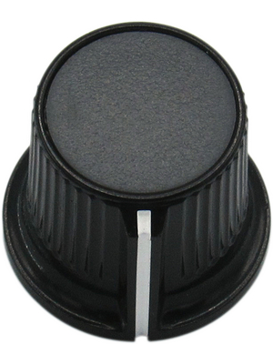 RND Components - RND 210-00301 - Plastic Round Knob, black / grey, 6.0 mm H Shaft, RND 210-00301, RND Components