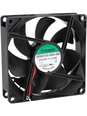 Sunon - EE92251S1-000U-A99 - Axial fan 92 x 92 x 25 mm 87.5 m3/h 12 VDC 2 W, EE92251S1-000U-A99, Sunon