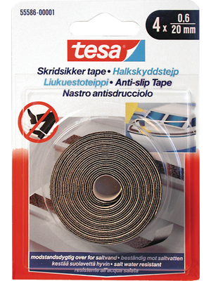 Tesa - 55586 20MM X 0,6 M BLACK - Anti slip strips black 20 mmx2.4 m, 55586 20MM X 0,6 M BLACK, Tesa