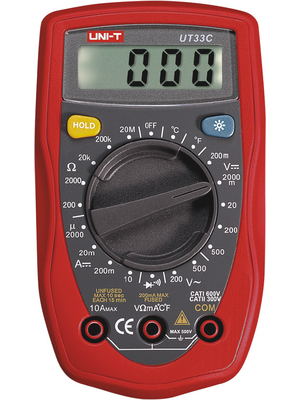 UNI-T - UT33C - Multimeter digital TRMS 250 VAC 250 VDC 10 ADC, UT33C, UNI-T