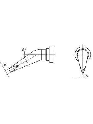 Weller - LT HXHS - Soldering tip Chisel, bent 0.8 mm, LT HXHS, Weller