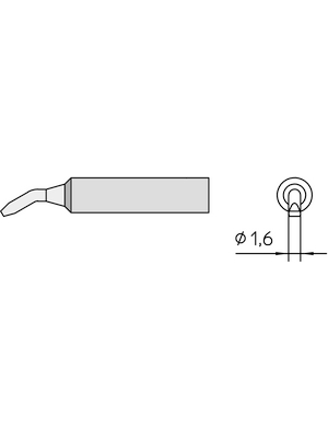 Weller - XNT AX - Soldering tip Chisel, bent 1.6 mm, XNT AX, Weller