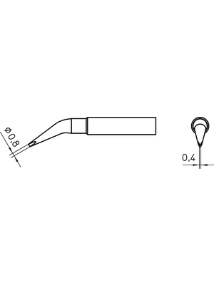 Weller - XNT HX - Soldering tip Chisel, bent 30 0.8 mm, XNT HX, Weller