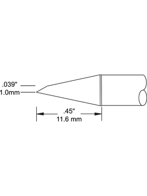 Metcal - SFP-DRH610 - Soldering Rework Cartridge Hoof / 60 / Bevelled 1.0 mm 390 C, SFP-DRH610, Metcal