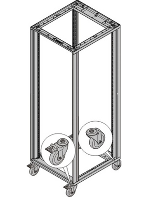 Pentair Schroff - 27230-110 - 19'' Cabinet, Castor Set 131 x 100 x 100 mm, 27230-110, Pentair Schroff