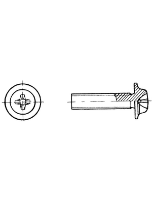 Bossard - 482502506 - Screw, integrated washer head, Phillips M2.5 6 mm, 482502506, Bossard