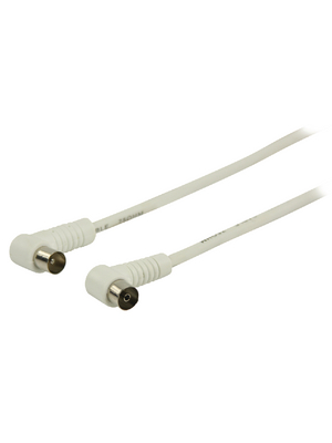 Valueline - VLSP40100W10 - Coax Cable Angled 1.00 m Coax Male / Coax Female, VLSP40100W10, Valueline