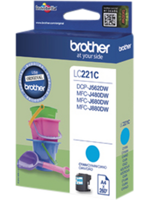 Brother - LC221C - Ink LC-221C Cyan, LC221C, Brother