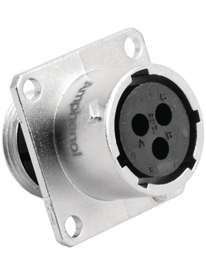 Amphenol - RT0012-3SNH - Square flange receptacle RT360 Poles=3 N/A Female Housing size12, RT0012-3SNH, Amphenol