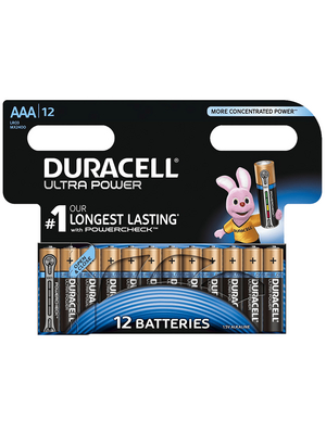 Duracell - ULTRA POWER AAA 12P - Primary battery 1.5 V LR03/AAA Pack of 12 pieces, ULTRA POWER AAA 12P, Duracell