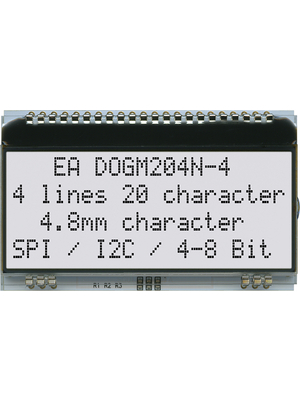 Electronic Assembly - EA DOGM204N-A - Dot matrix LCD display 4.82 mm 4 x 20, EA DOGM204N-A, Electronic Assembly