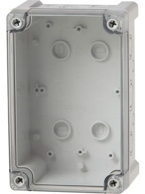 Fibox - TAM 191209T enclosure - Plastic enclosure grey, RAL 7035 122 x 90 mm ABS IP 65, Grey knock-out base with transparent cover, TAM 191209T enclosure, Fibox