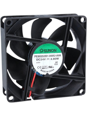 Sunon - PE80252B1-000U-G99 - Axial fan 80 x 80 x 25 mm 101 m3/h 24 VDC 4.8 W, PE80252B1-000U-G99, Sunon