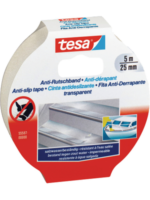 Tesa - 55587 25MM X 5 M TRANSPARE - Anti slip tape transparent 25 mmx5 m, 55587 25MM X 5 M TRANSPARE, Tesa