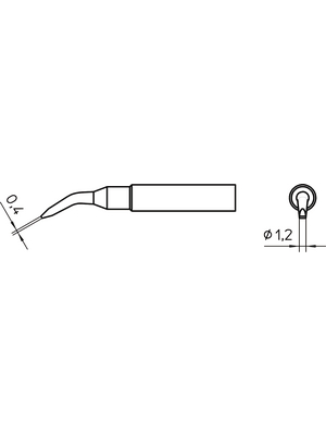 Weller - XNT 4X - Soldering tip Chisel, bent 30 1.2 mm, XNT 4X, Weller