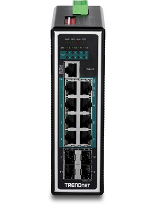 Trendnet - TI-PG1284I - Managed switch 8 PoE 4 SFP DIN-Rail, TI-PG1284I, Trendnet