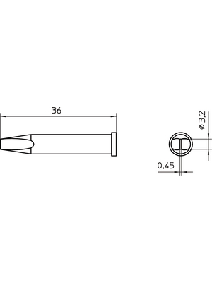 Weller - XT BSL - Soldering tip Chisel shaped 2.4 mm, XT BSL, Weller