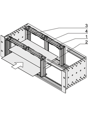 Pentair Schroff - 24564-217 - Board Cage, 4 HE, 28 TE, 24564-217, Pentair Schroff