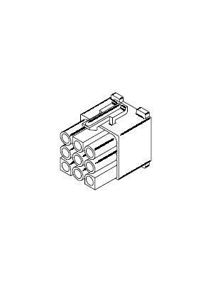 Molex - 3191-09R1/1909-1099 - Receptacle housing Pitch6.71 mm Poles 3 x 3 Standard .093", 3191-09R1/1909-1099, Molex