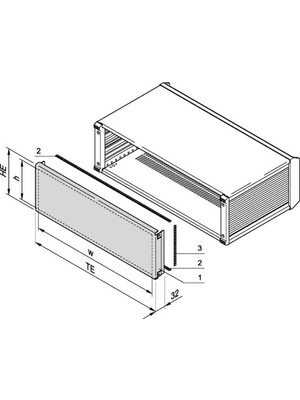 Pentair Schroff - 24576-244 - Rear Panel 2 HE 42 TE, 24576-244, Pentair Schroff