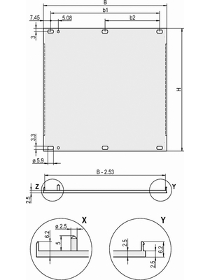 Pentair Schroff - 20848-269 - Front Panel 4 HE 42 TE, 20848-269, Pentair Schroff